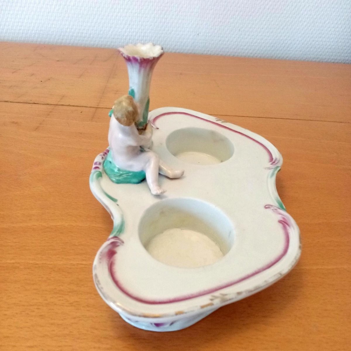 Porcelain Inkwell: Vienna, 18th Century.-photo-2