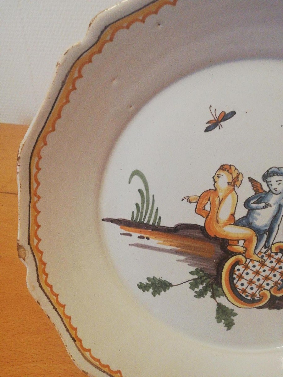 Assiette en faïence : Nevers XVIIIème siècle.-photo-2