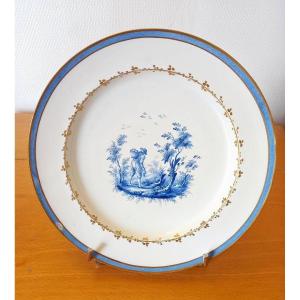 Assiette En Porcelaine: Naples XVIIIème Siècle.