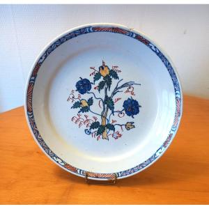 Assiette En Faïence : Moulins XVIIIème Siècle.