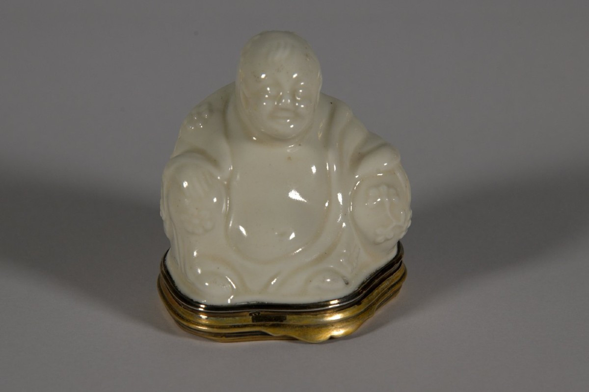 Tabatière en porcelaine de Saint Cloud montée-photo-2