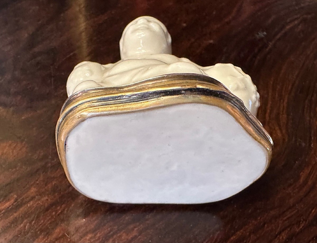 Tabatière en porcelaine de Saint Cloud montée-photo-4