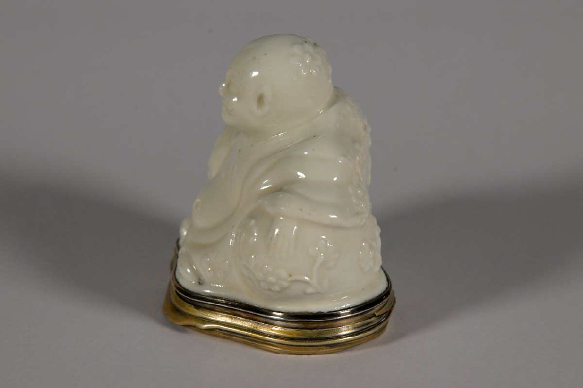Tabatière en porcelaine de Saint Cloud montée-photo-2