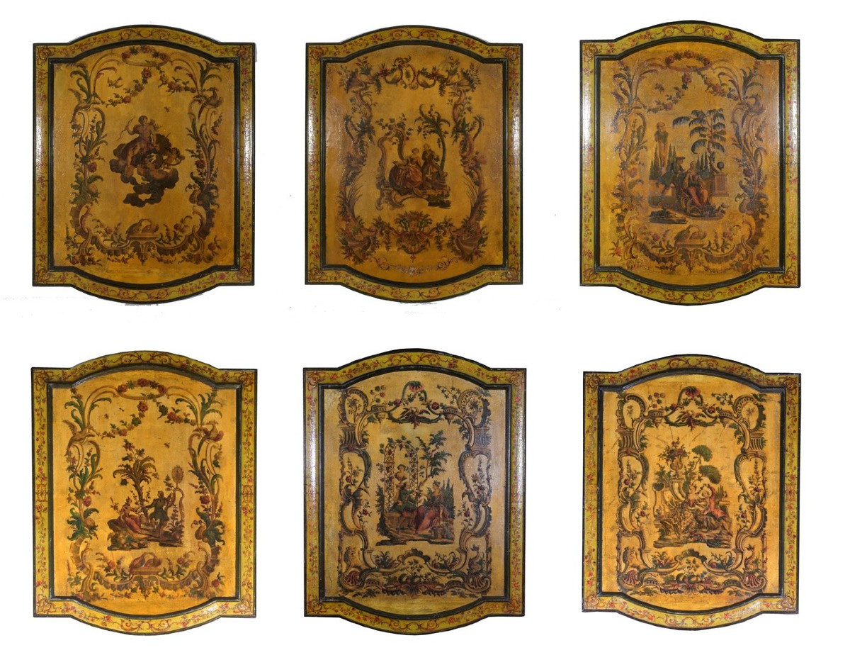 Set Of Six 18th Century Arte Povera Panels