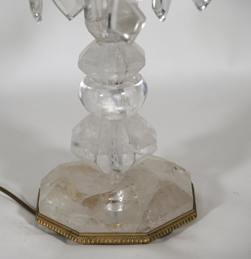 Pair Of Large Rock Crystal Girandoles-photo-1
