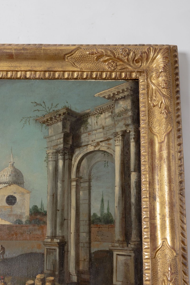Painting Of A View Of Venice, Mid-18th Century-photo-4