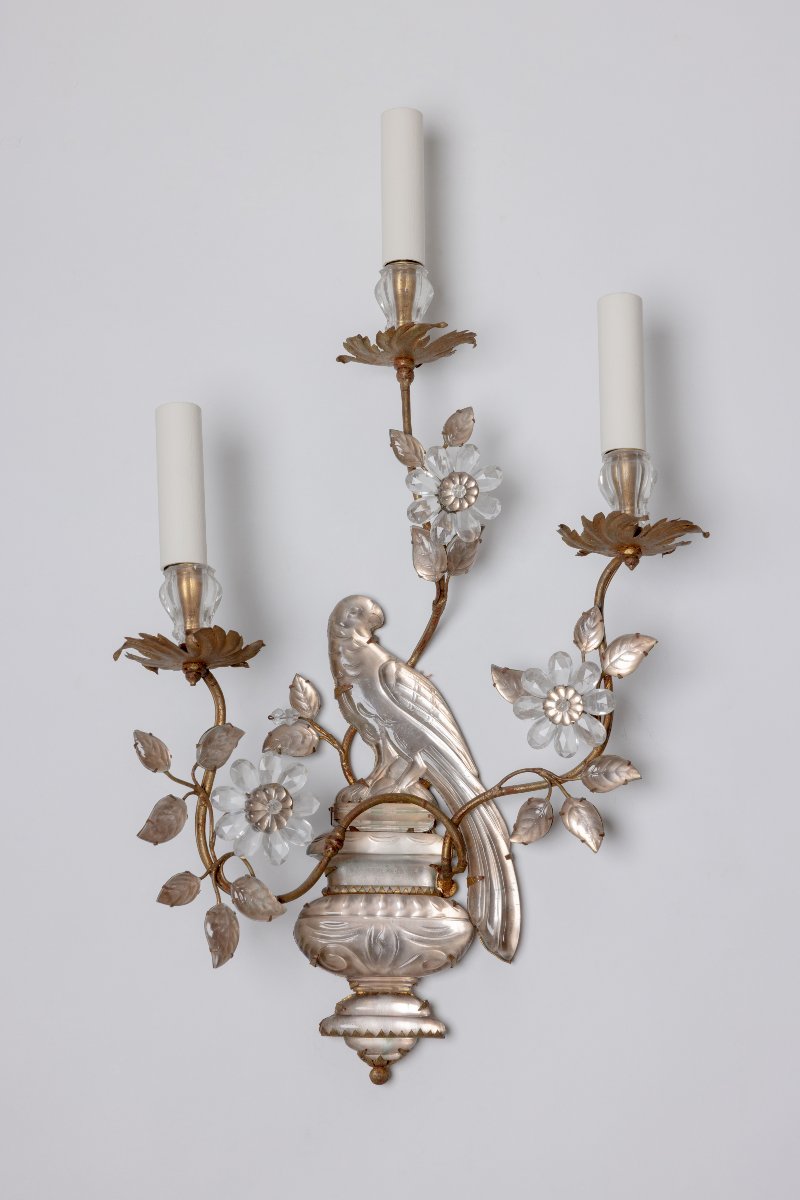 Wall Sconce From The Baguès Collection Featuring A Parrot, Circa 1960