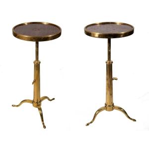 Pair Of Pedestal Tables From The  Maison Meilleur 