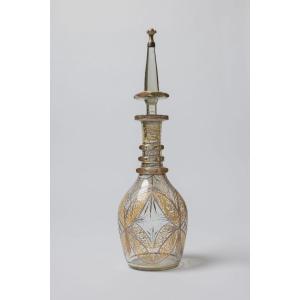 Ottoman-style Carafe Made Of Painted And Gilded Bohemian Glass And Gilded Bronze