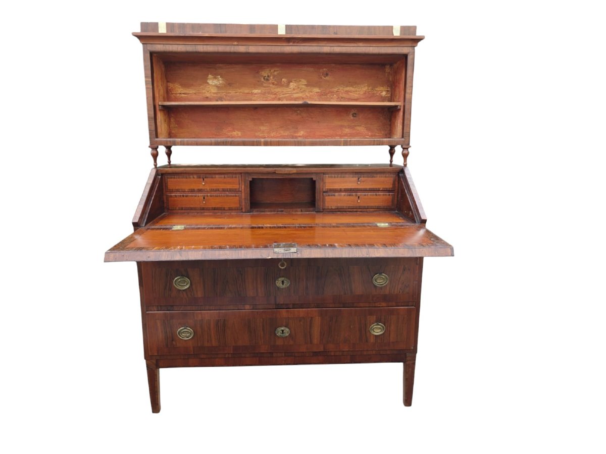 Louis XVI Drop-leaf Chest With Bookcase-photo-1