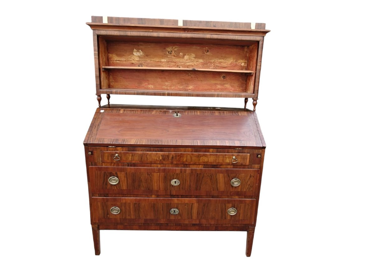Louis XVI Drop-leaf Chest With Bookcase-photo-4