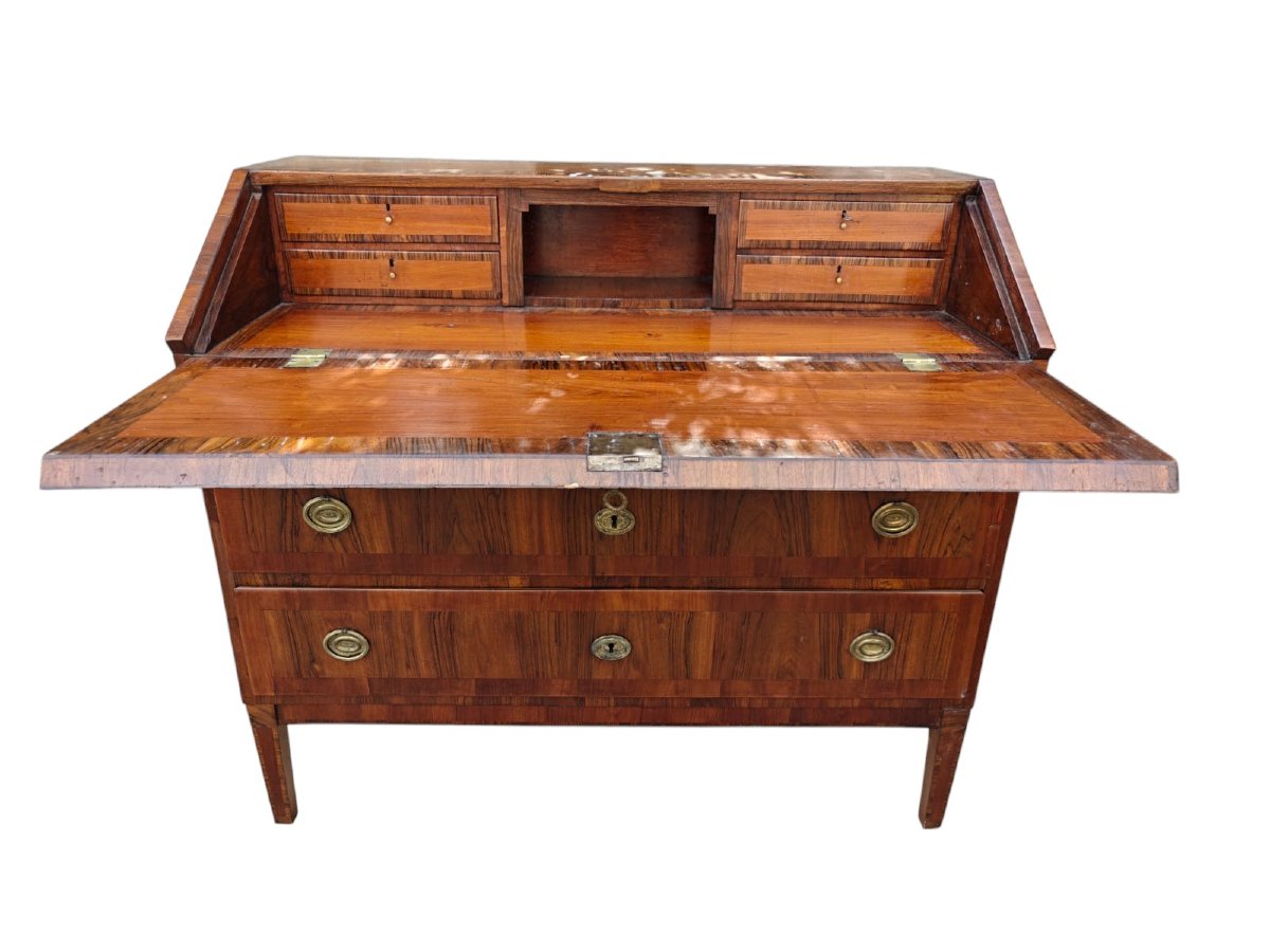 Louis XVI Drop-leaf Chest With Bookcase-photo-6