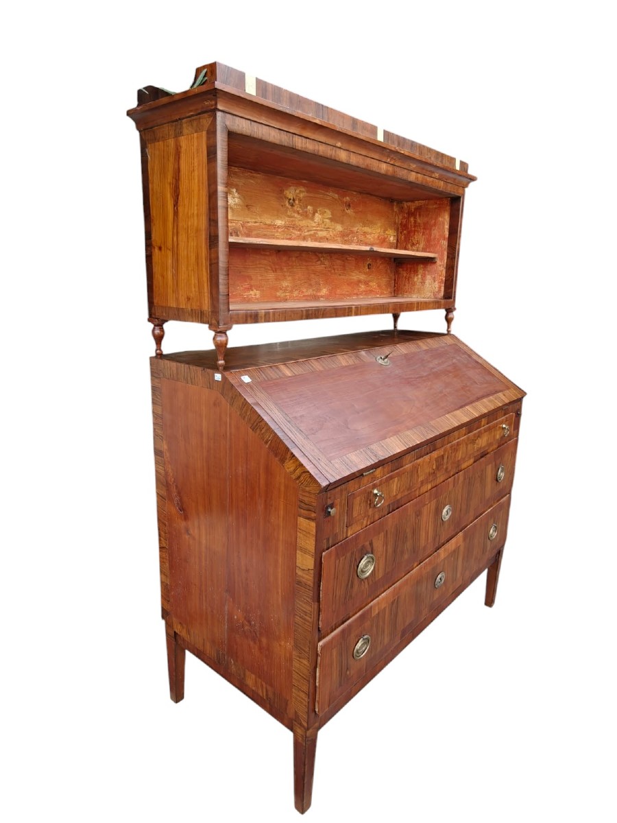 Louis XVI Drop-leaf Chest With Bookcase