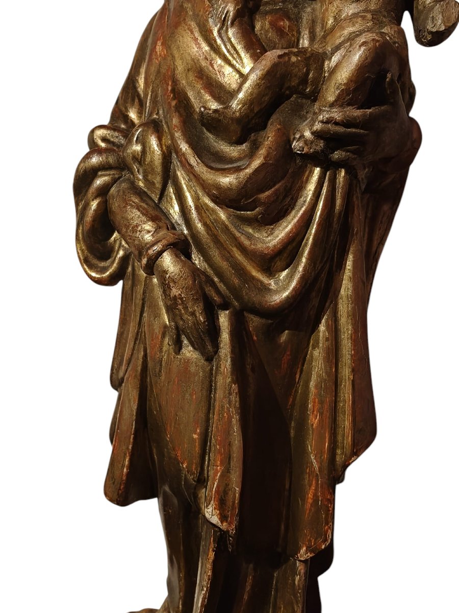 Sculpture en bois de la Vierge à l’Enfant-photo-5