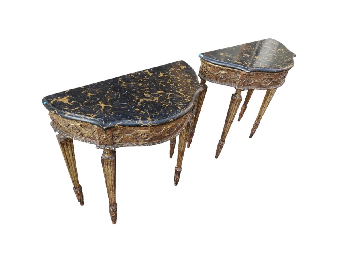 Paire de consoles néoclassiques-photo-3