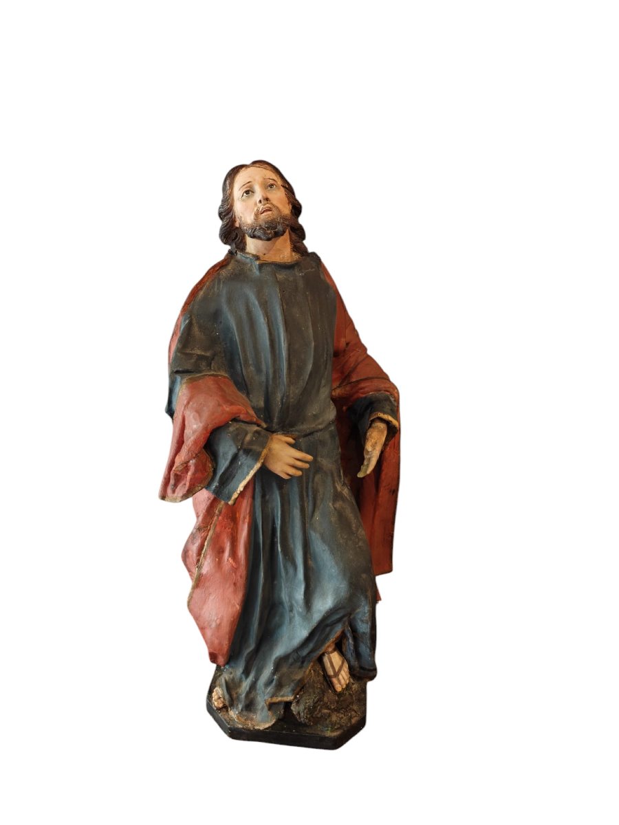 Christ en papier mâché et terre cuite-photo-1