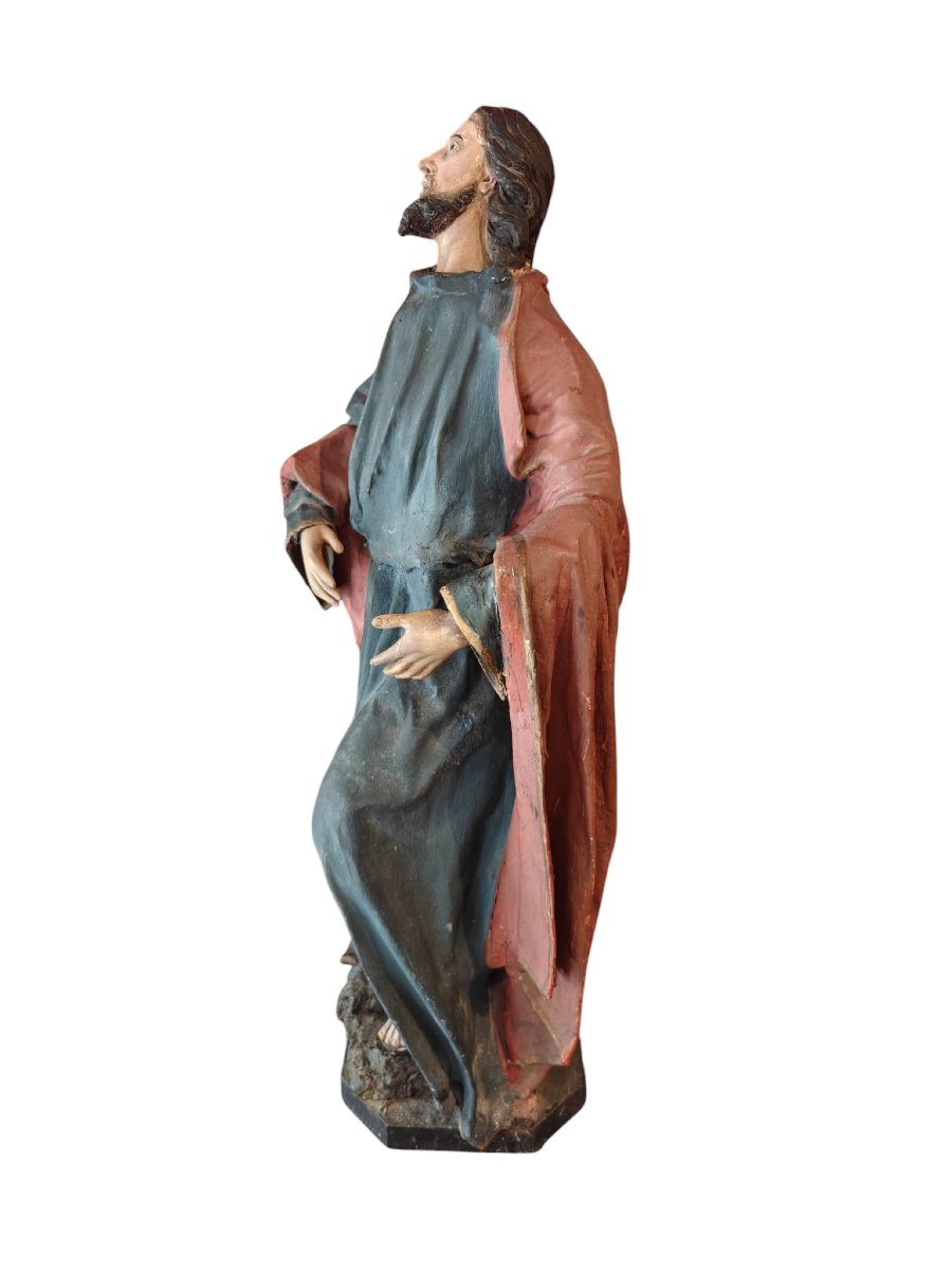 Christ en papier mâché et terre cuite-photo-3