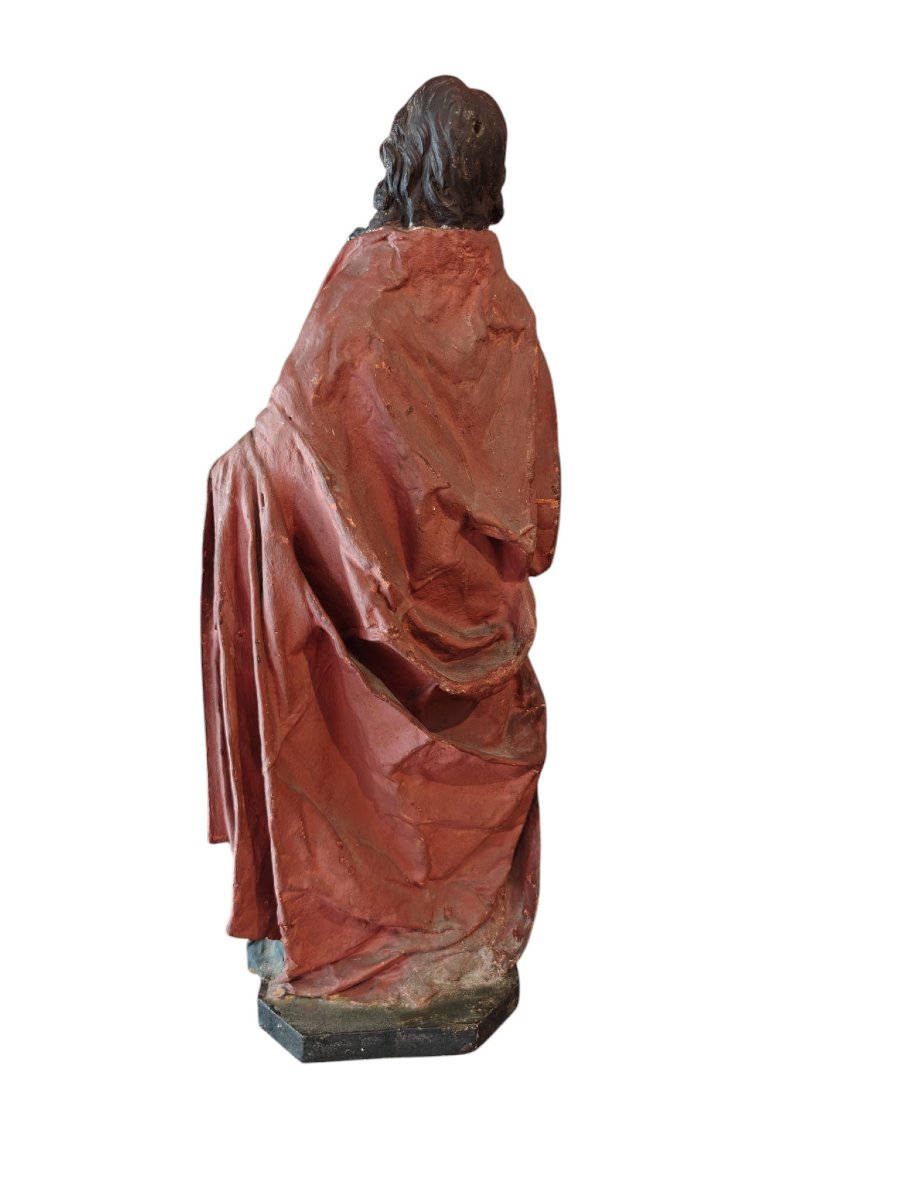 Christ en papier mâché et terre cuite-photo-4