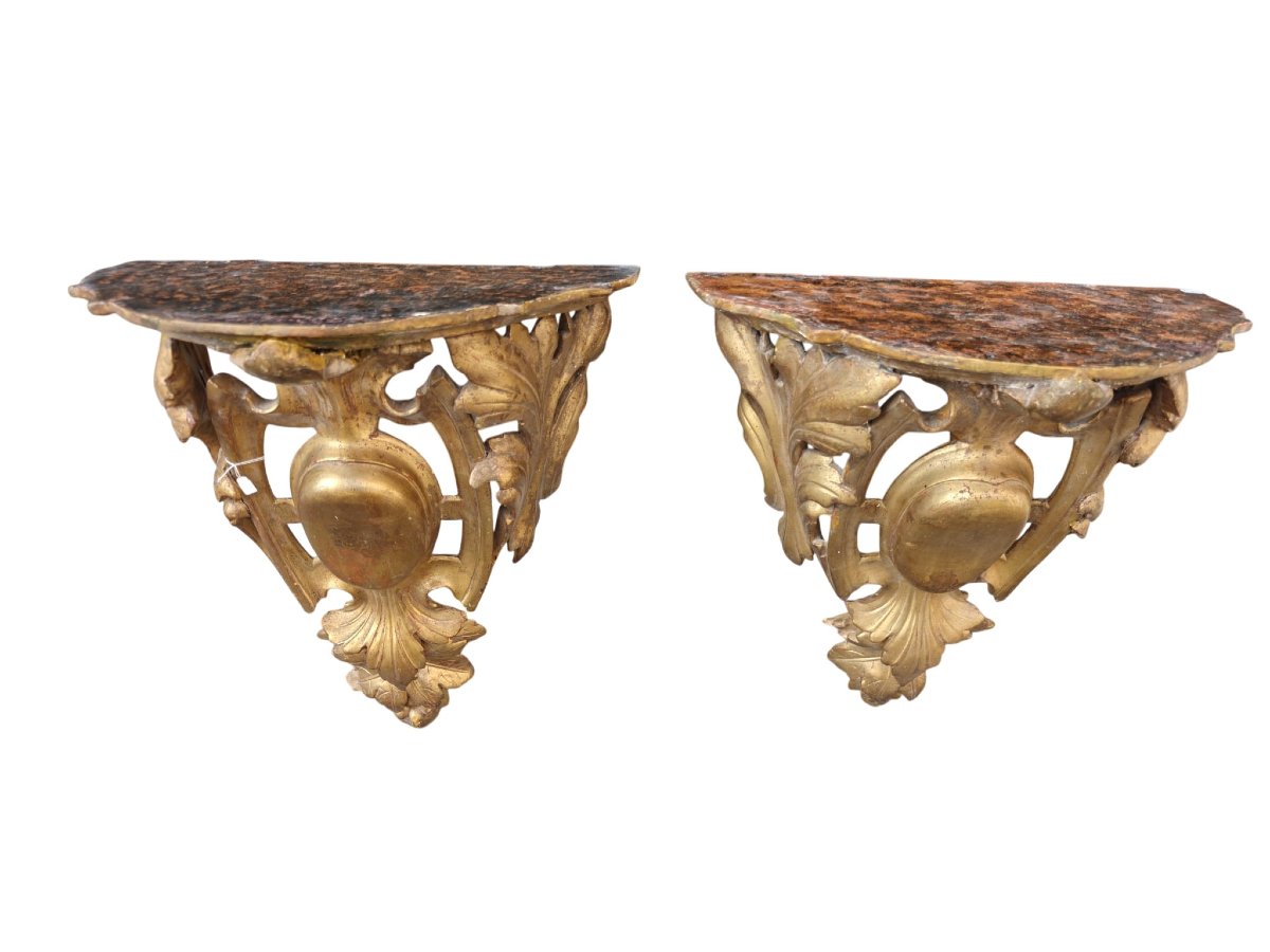 Pair Of Gilded Shelves-photo-2