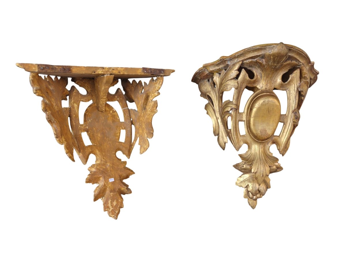 Pair Of Gilded Shelves-photo-3