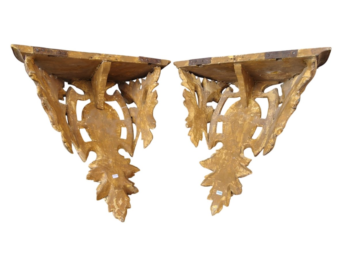 Pair Of Gilded Shelves-photo-4
