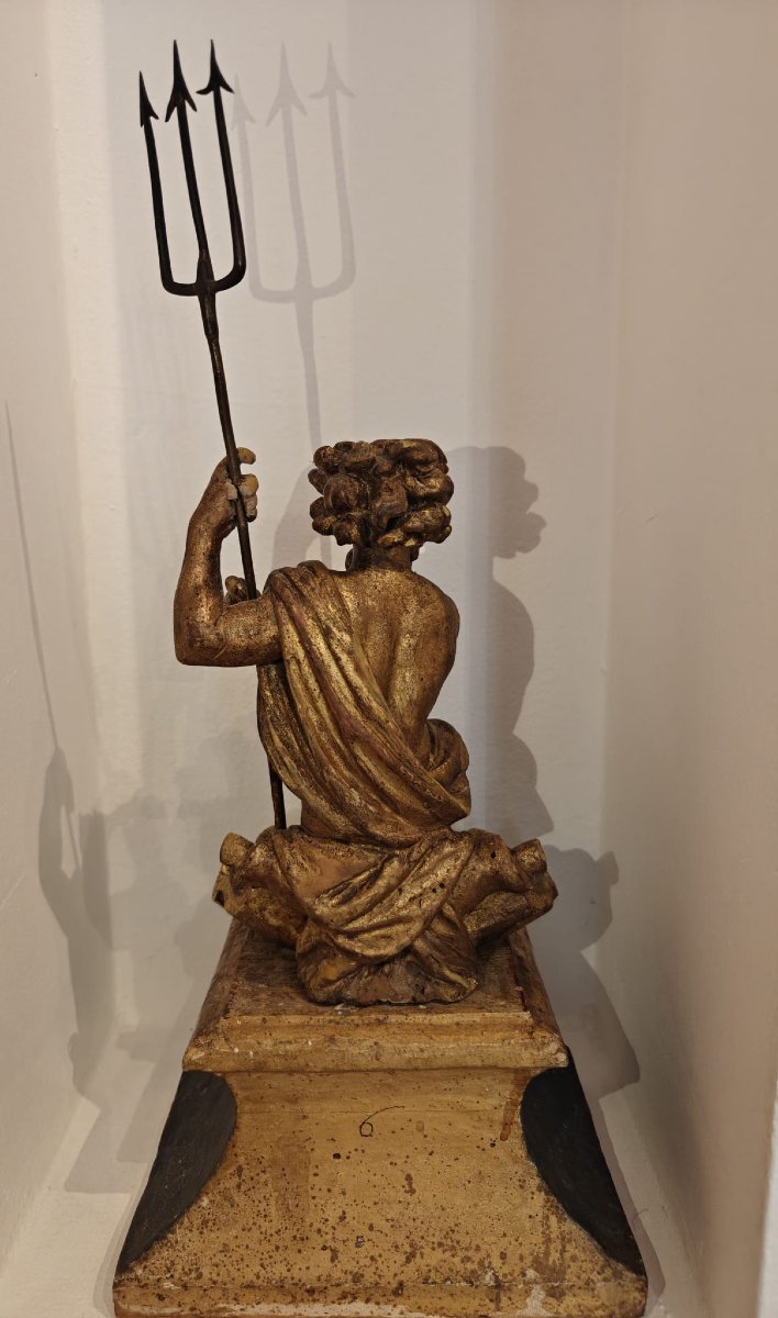 Neptune en bois doré-photo-4