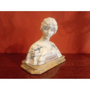 Female Half-bust In Marble