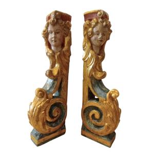 Paire de frises aux anges