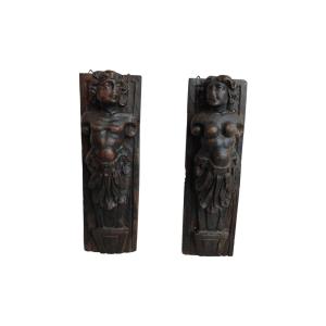 Paire de cariatides du XVIe siècle