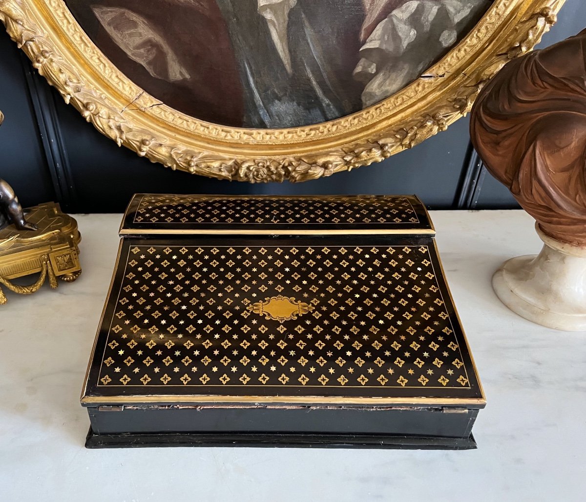 écritoire D’époque Napoléon III En Marqueterie à La Reine - XIXe-photo-2