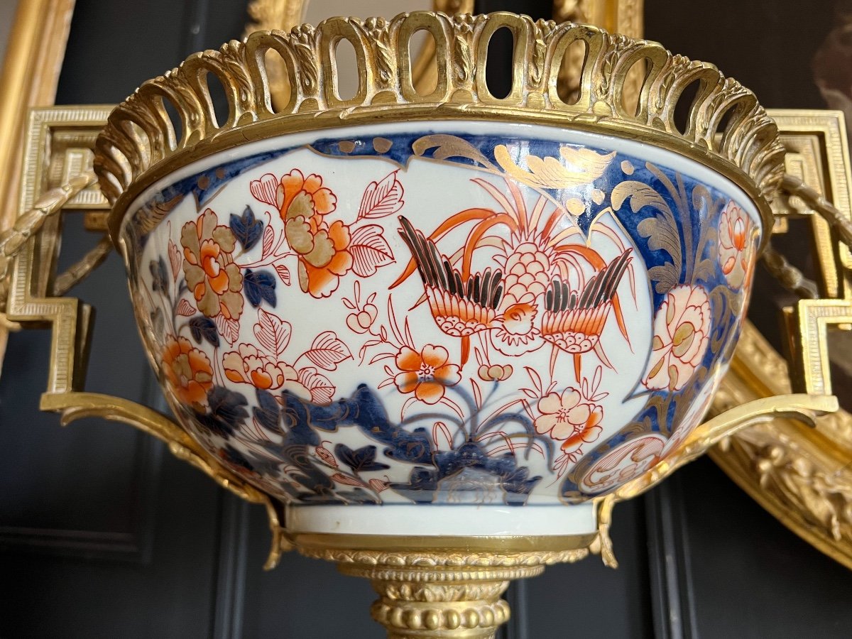Coupe En Porcelaine D’imari Montée Sur Bronze - époque Napoleon III -photo-4