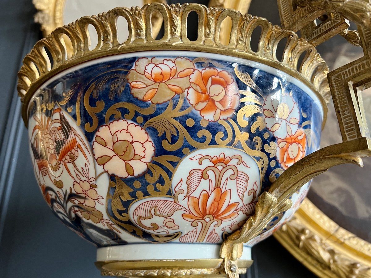 Coupe En Porcelaine D’imari Montée Sur Bronze - époque Napoleon III -photo-2