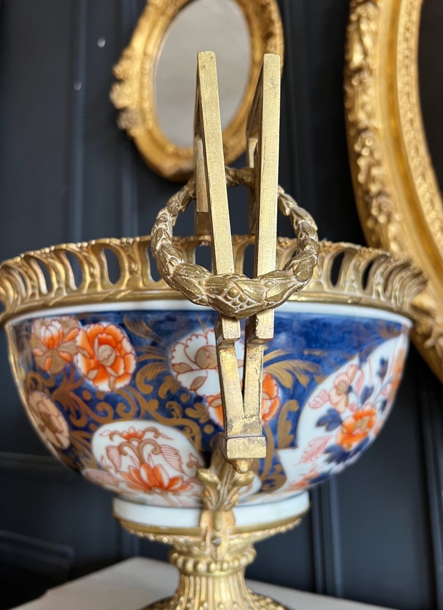 Coupe En Porcelaine D’imari Montée Sur Bronze - époque Napoleon III -photo-3