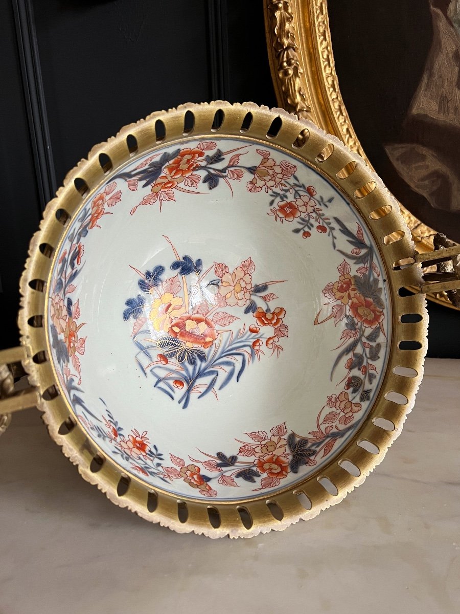 Coupe En Porcelaine D’imari Montée Sur Bronze - époque Napoleon III -photo-4