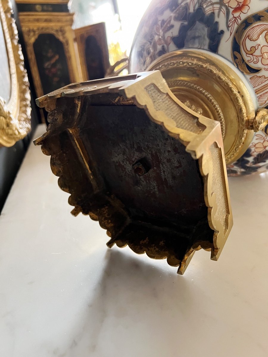 Coupe En Porcelaine D’imari Montée Sur Bronze - époque Napoleon III -photo-6