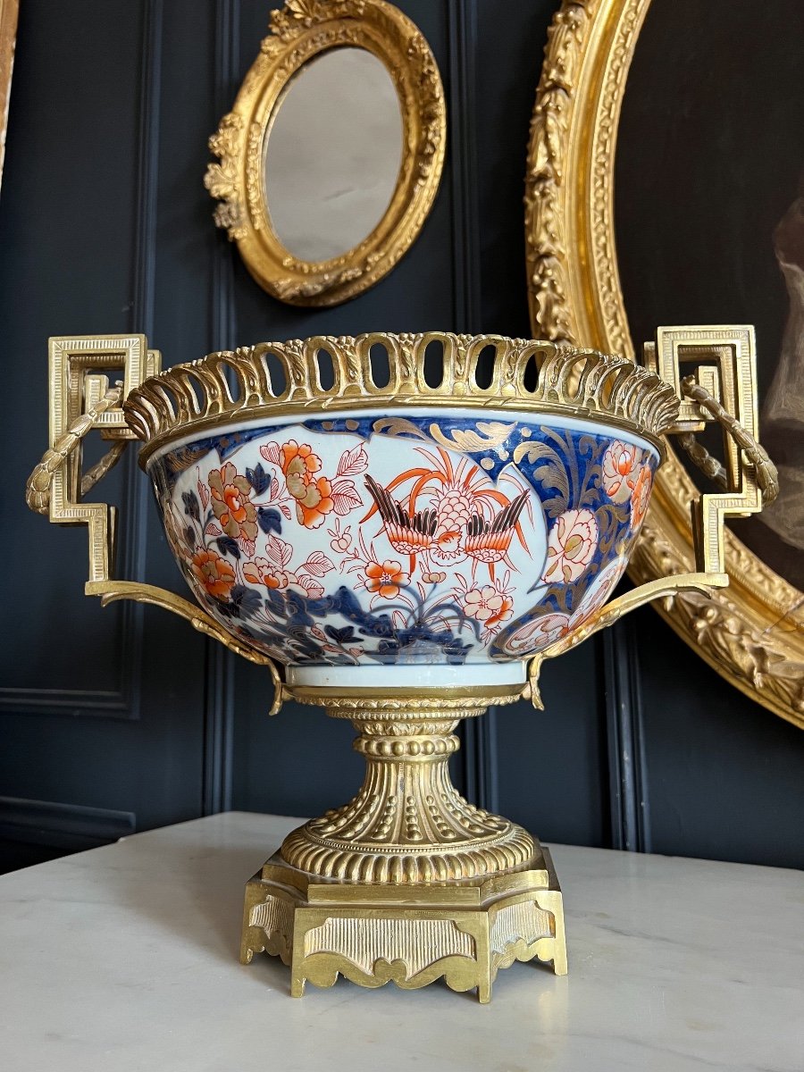 Coupe En Porcelaine D’imari Montée Sur Bronze - époque Napoleon III 