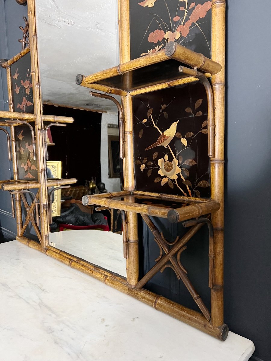 Miroir étagère Japonisant D’époque Napoléon III Attribué à Perret Et Vibert -photo-6
