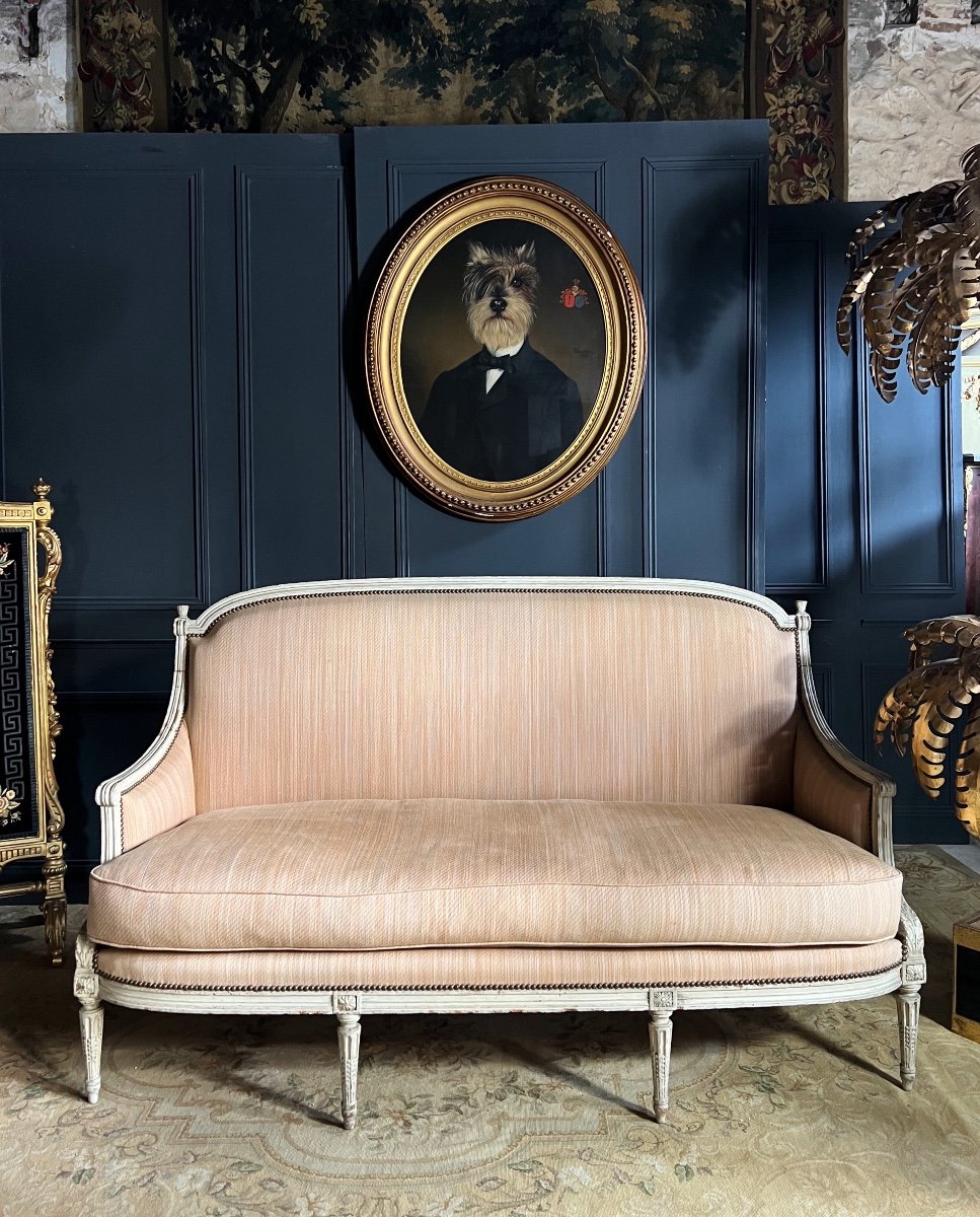 Louis XVI Period Sofa In Lacquered Wood - 18th Century