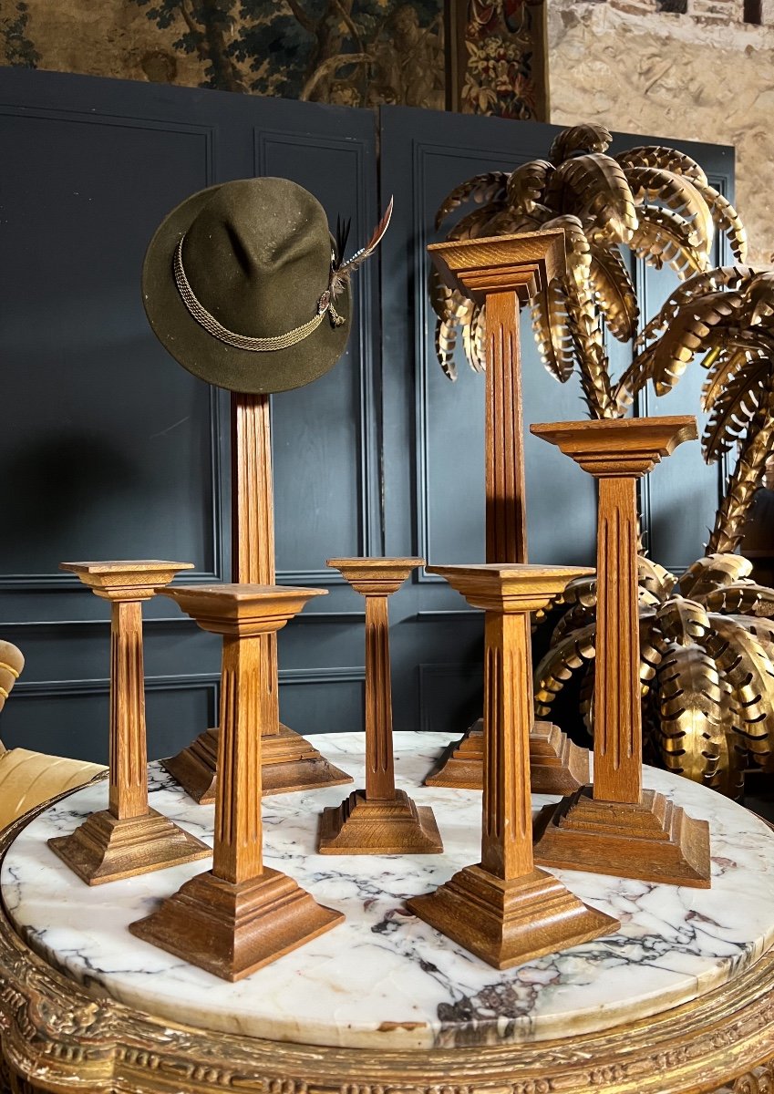 Series Of 7 “marottes” Hat Holders From Art Deco Period Stamped Siegel - 20th-photo-2