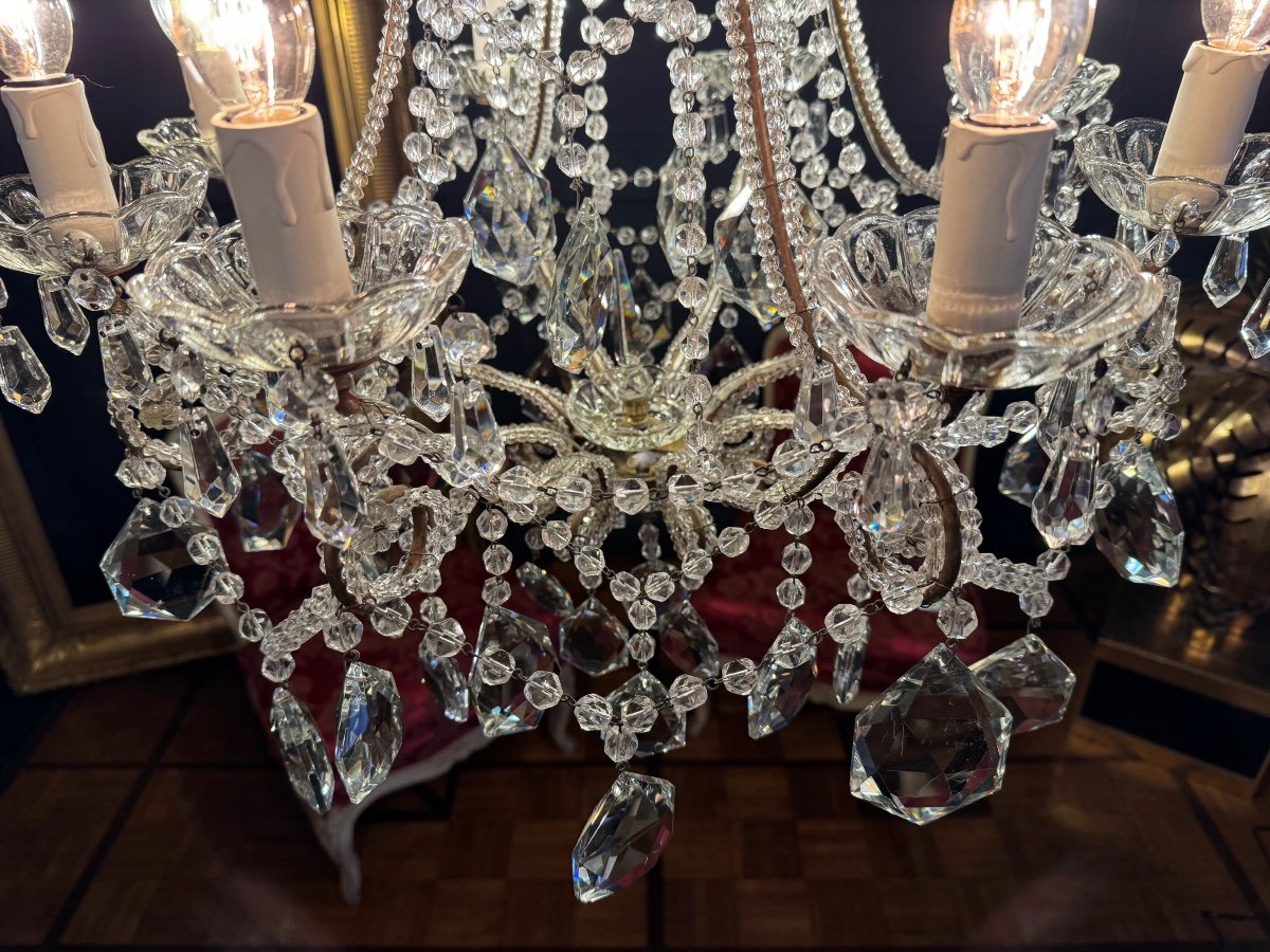 Venetian / Italian Chandelier In Glass And Crystal From The 1950s-photo-5