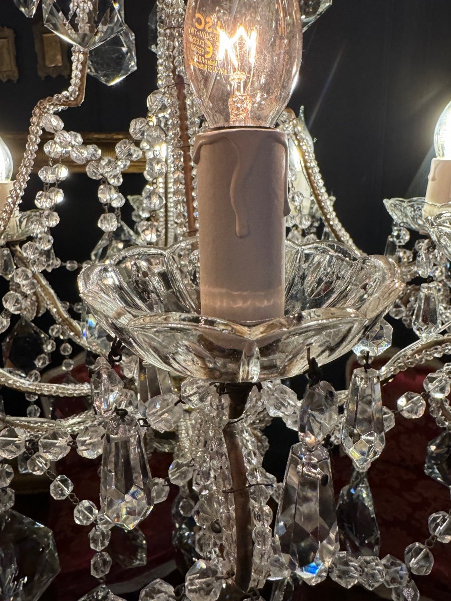 Venetian / Italian Chandelier In Glass And Crystal From The 1950s-photo-6