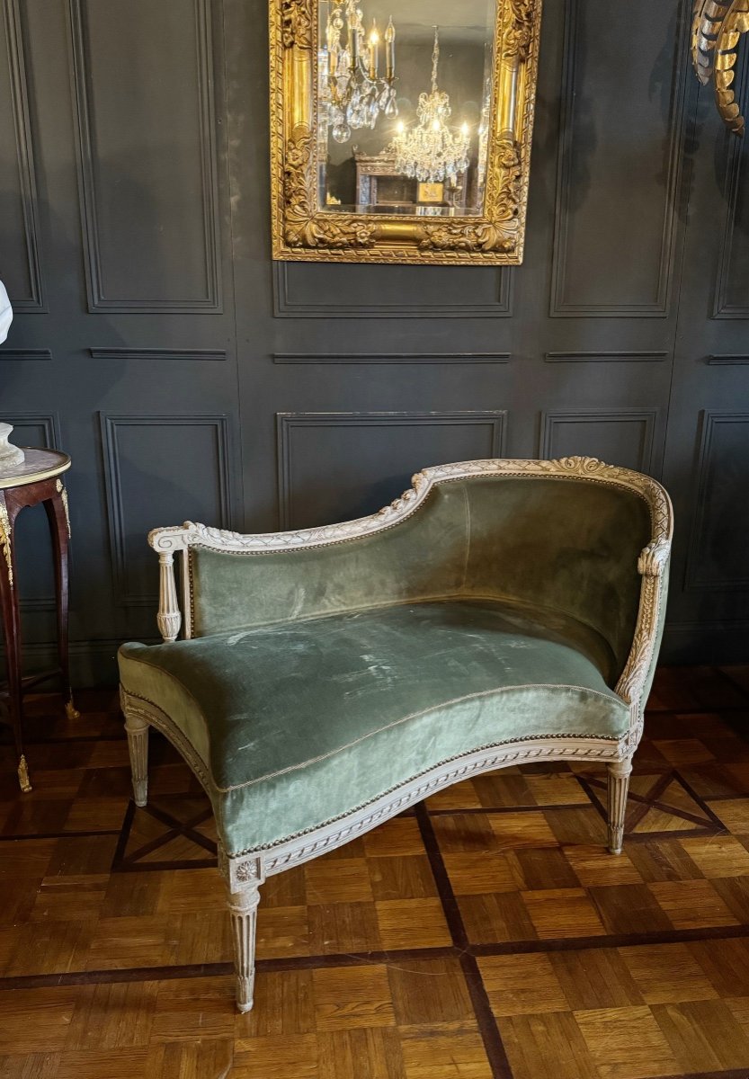 19th Century Broken Duchess In Louis XVI Style Painted Wood-photo-3