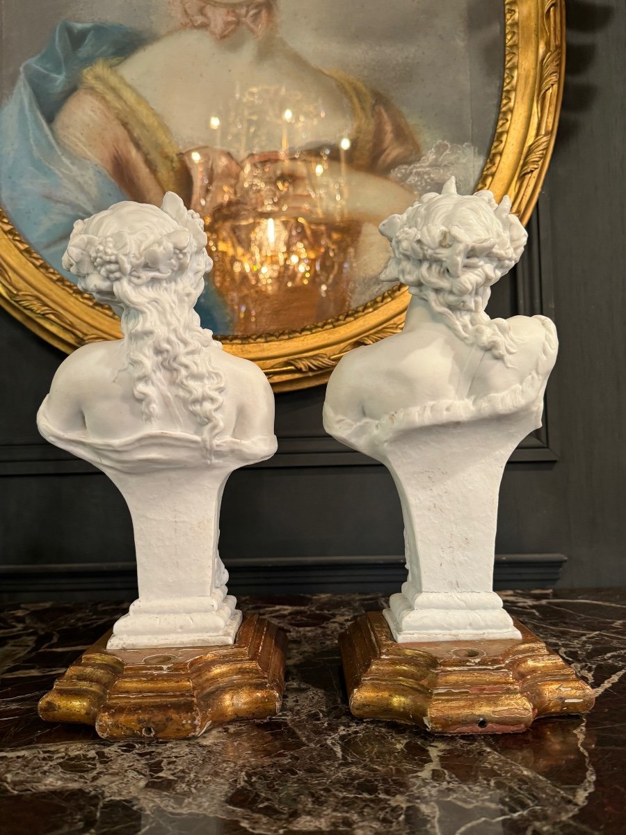 Pair Of Biscuit Sculptures From The End Of The 19th Century Signed Clodion-photo-8
