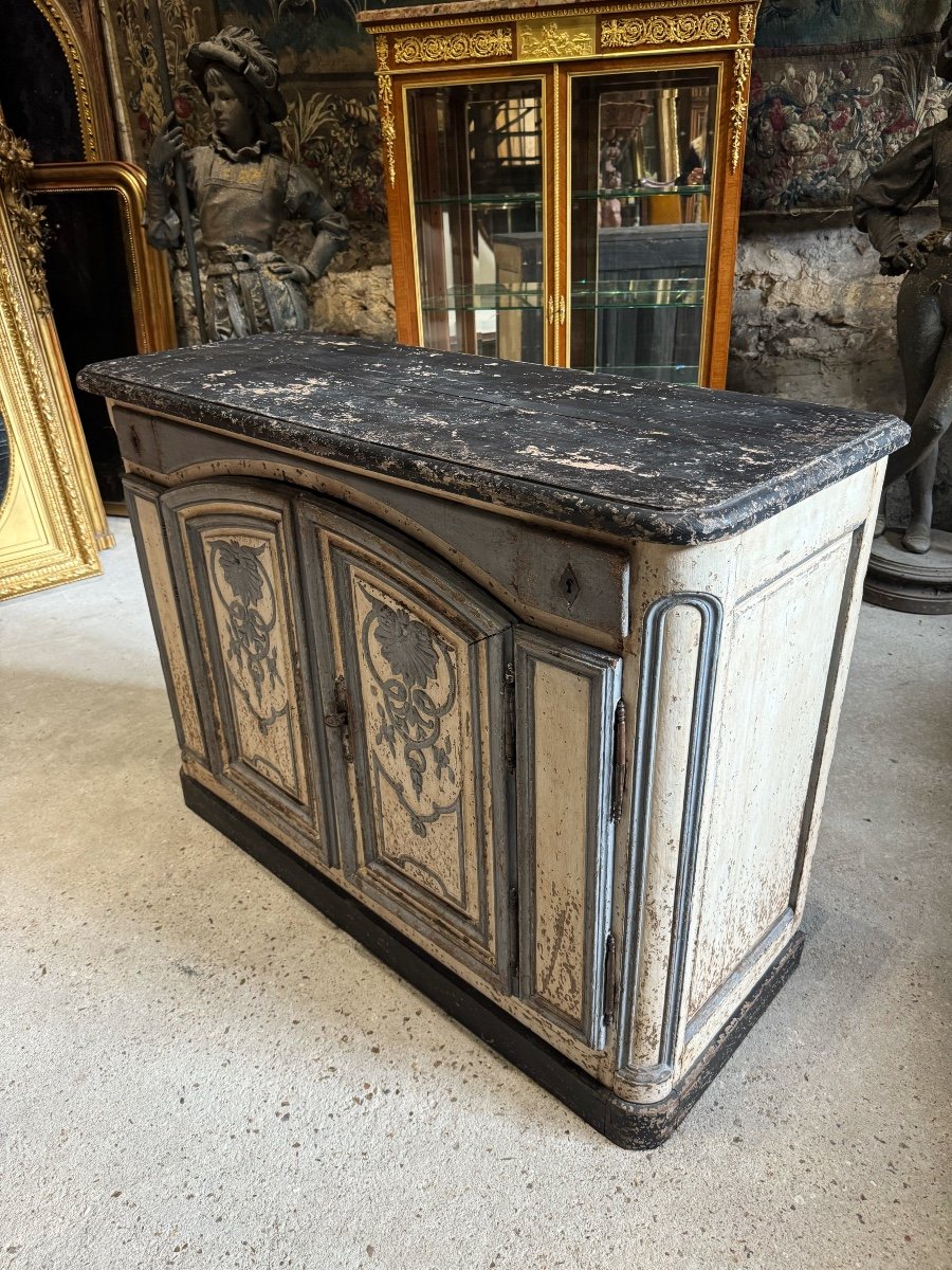 Buffet De Chasse Du XVIIIe à Double évolution En Bois Réchampi d’époque Louis XIV -photo-1