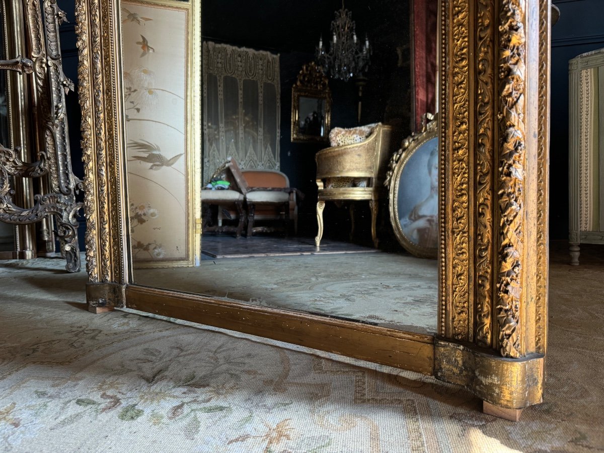 Miroir De Cheminée D’époque Napoléon III En Bois Doré - XIXe -photo-6