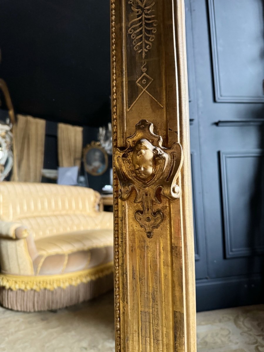 Napoleon III Period Giltwood Fireplace Mirror With Mercury Glass - 19th Century-photo-4