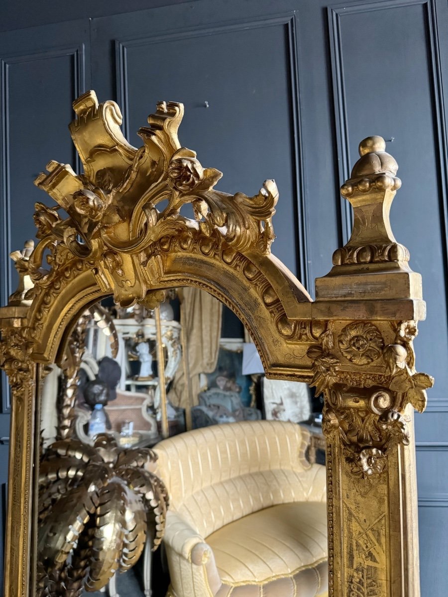 Napoleon III Period Giltwood Fireplace Mirror With Mercury Glass - 19th Century-photo-6