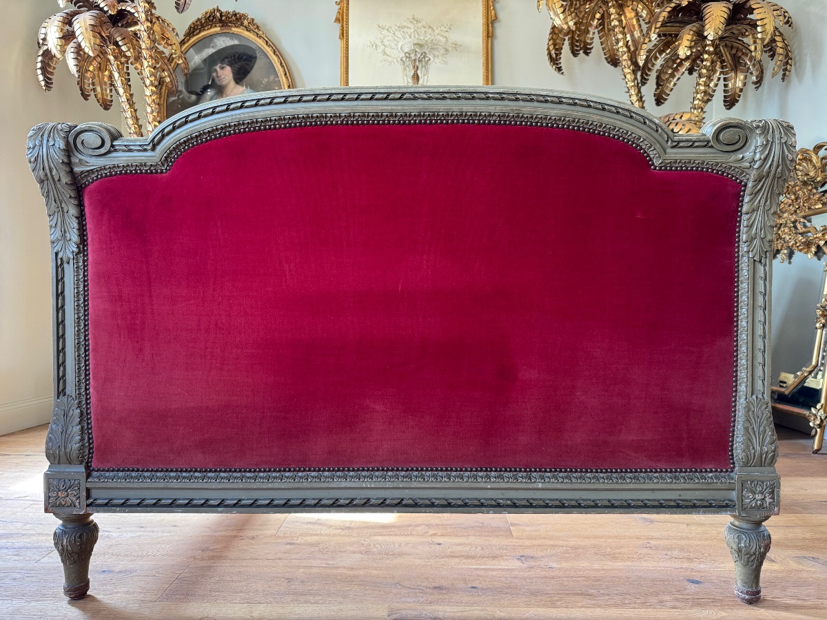 Late 19th Century Painted Wooden Bed - Louis XVI Style-photo-2