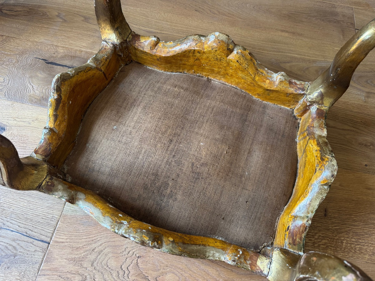 18th Century Italian Giltwood Footstool-photo-6