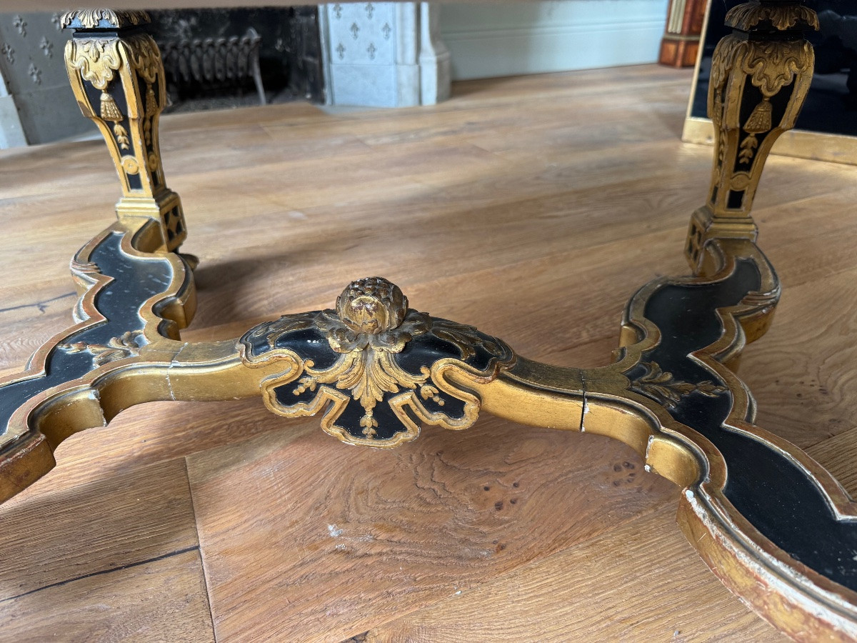 Late 19th Century Armchair In Painted And Gilded Wood In The Louis XIV Style-photo-4